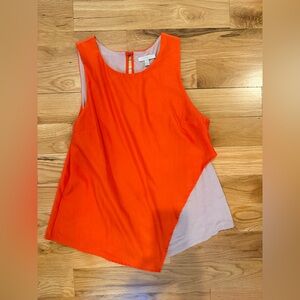 Bordeaux Orange Tan Sleeveless Blouse